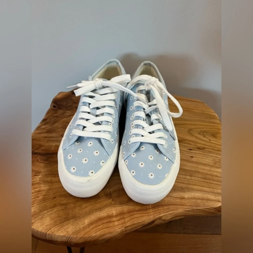 Sincerely Jules Blue and White Floral Sneakers